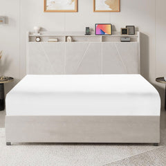 100% Combed Cotton Sateen 400 Thread Count Fitted Sheet 40cm Deep Pocket Breathable & Lightweight Luxury Bedding Hotel Quality Summer Bed Sheet