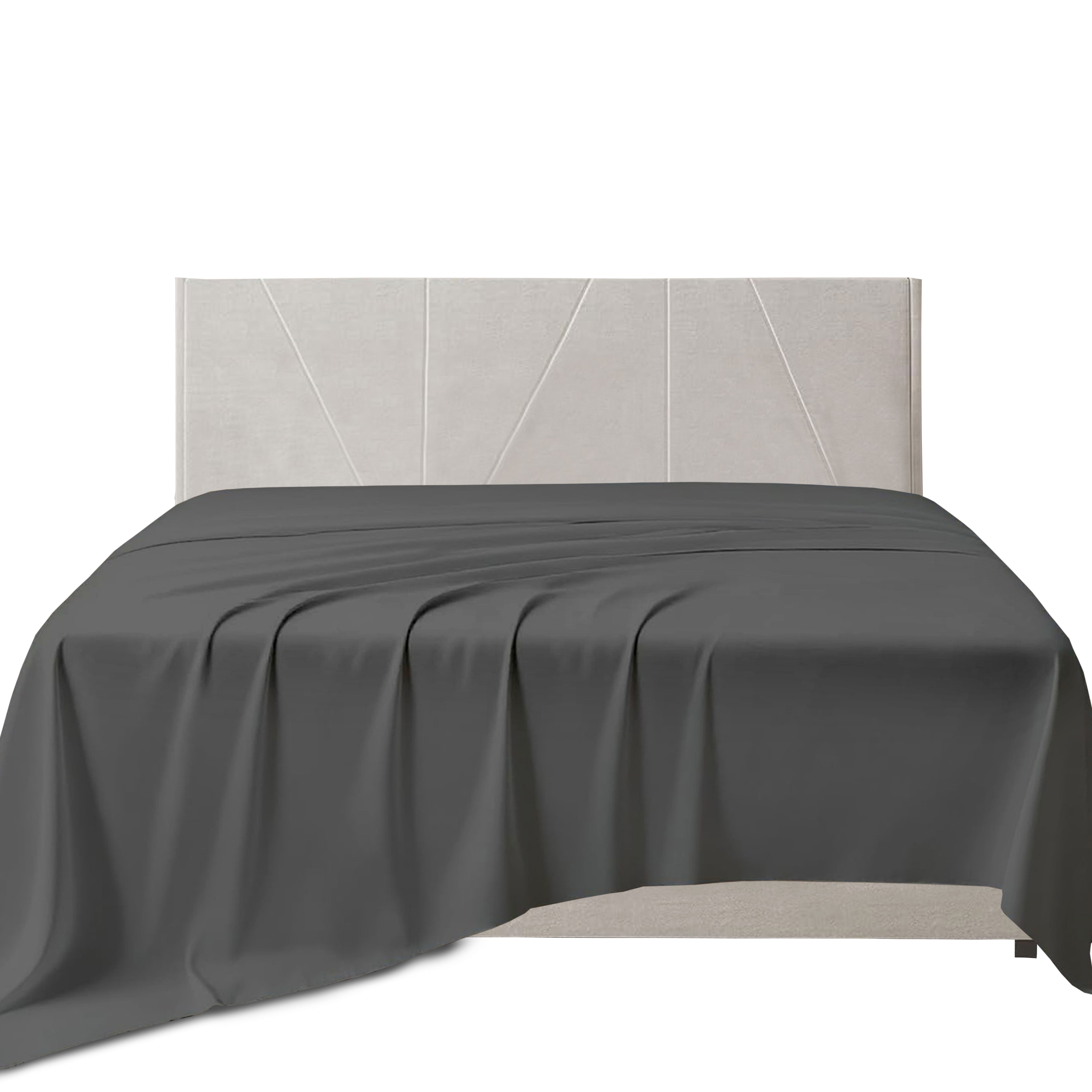100% Cotton Sateen 400 Thread Count Flat Bed Sheet  Soft & Breathable Luxury Top Sheet Wrinkle-Resistant Hotel Bedding Smooth Finish & Easy Care