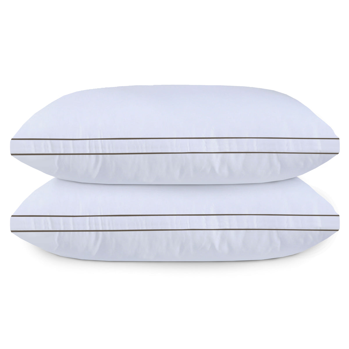 Hotel Quality Hollow-Fiber Filled Pillows (Pack of 2) – Plush Down-Alternative, Breathable, Hypoallergenic, Medium-Firm Support, Quick Bounce-Back, Double Piping Standard Pillows