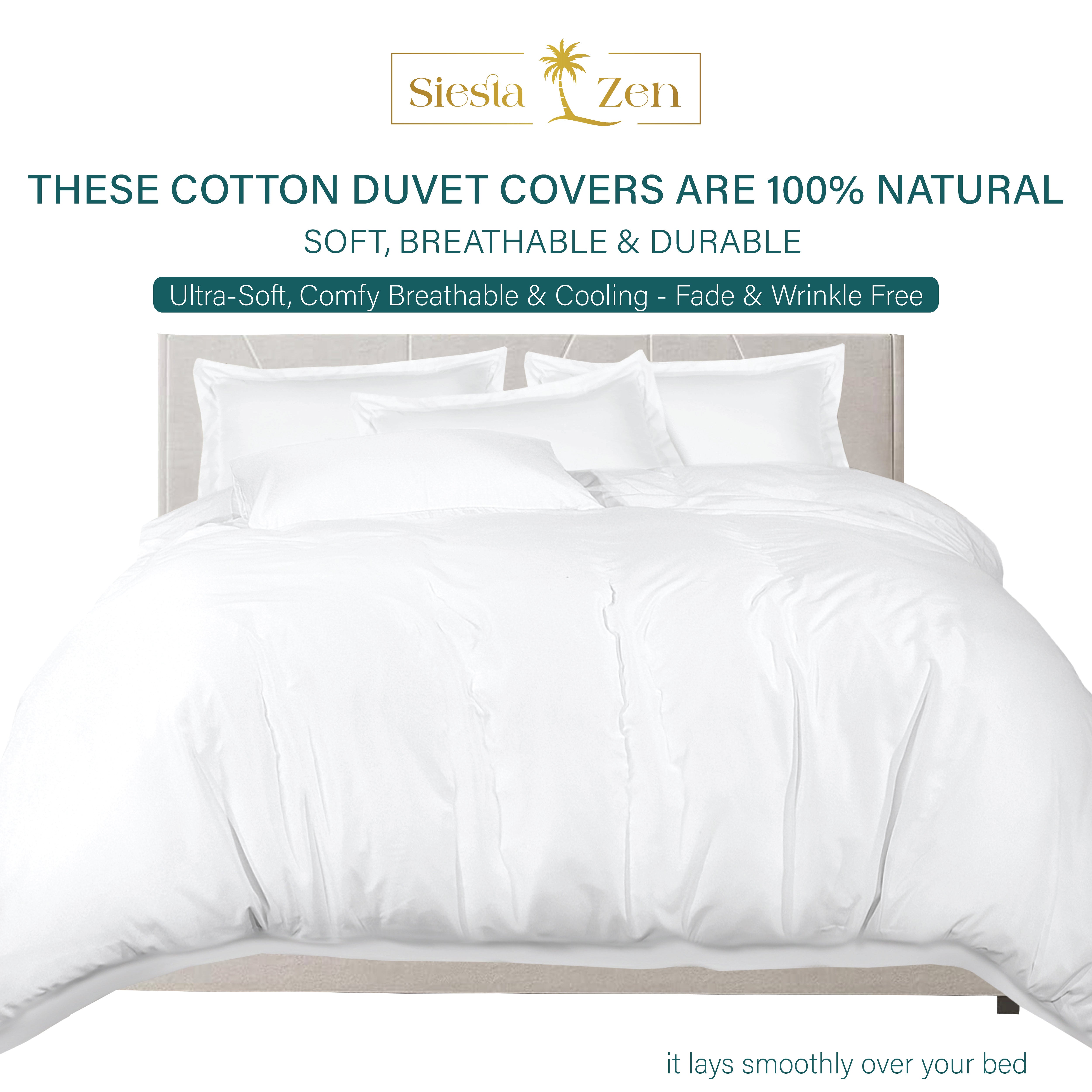 100% Combed Cotton 400 TC Oxford Style Duvet Cover Set with Pillowcases Cotton Sateen Luxury Bedding Breathable Summer Comfort Hotel Quality