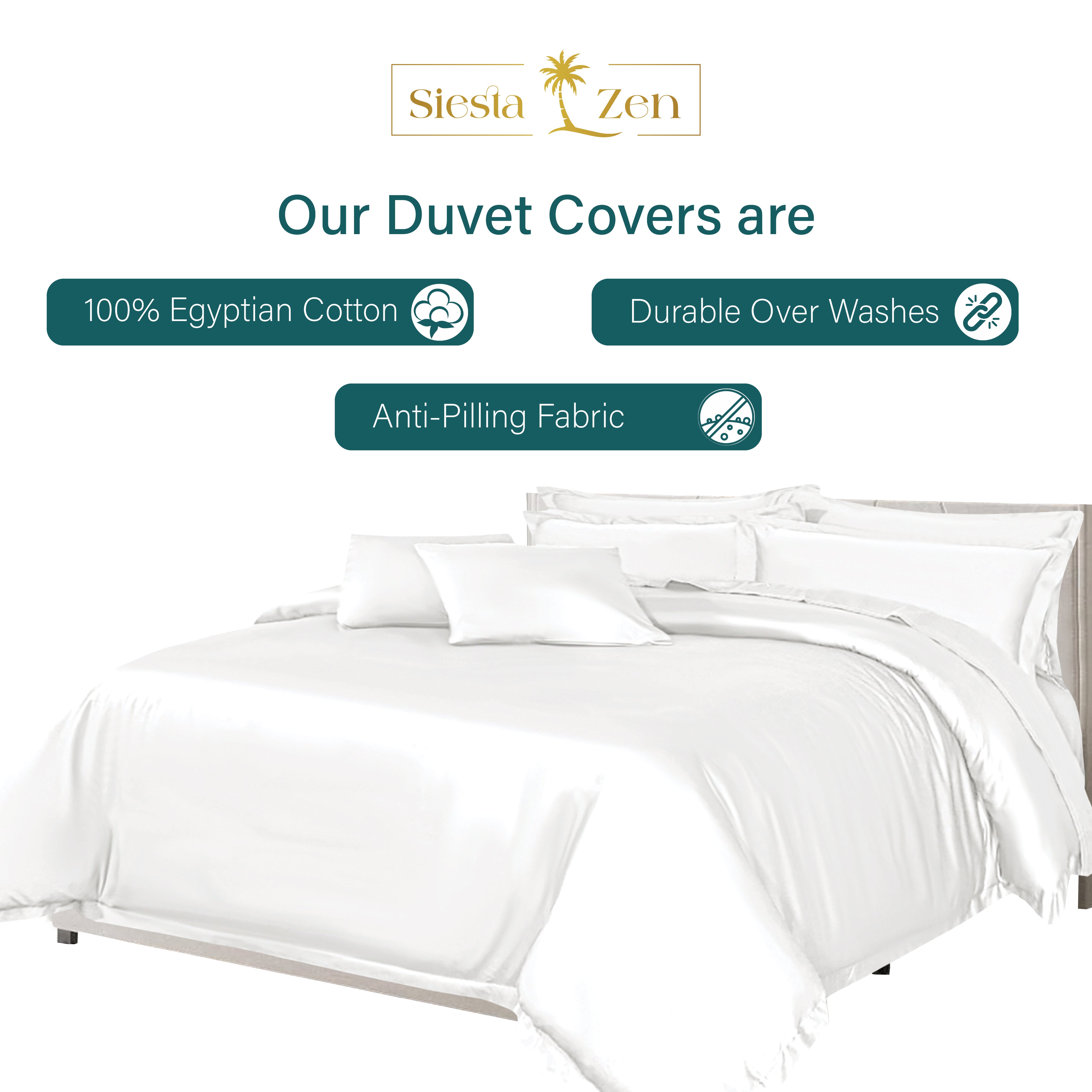 100% Combed Cotton 400 TC Oxford Style Duvet Cover Set with Pillowcases Cotton Sateen Luxury Bedding Breathable Summer Comfort Hotel Quality