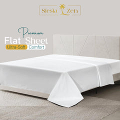 100% Cotton Sateen 400 Thread Count Flat Bed Sheet  Soft & Breathable Luxury Top Sheet Wrinkle-Resistant Hotel Bedding Smooth Finish & Easy Care