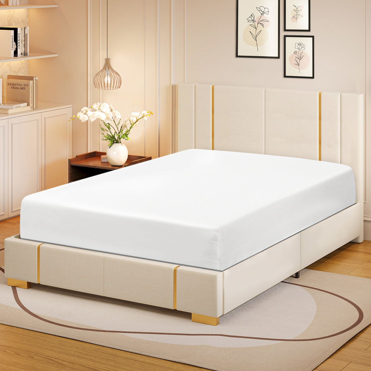 Siesta Zen 100% Egyptian Cotton Sateen 800 Thread Count Fitted Sheet 40cm Deep Pocket Hotel Quality